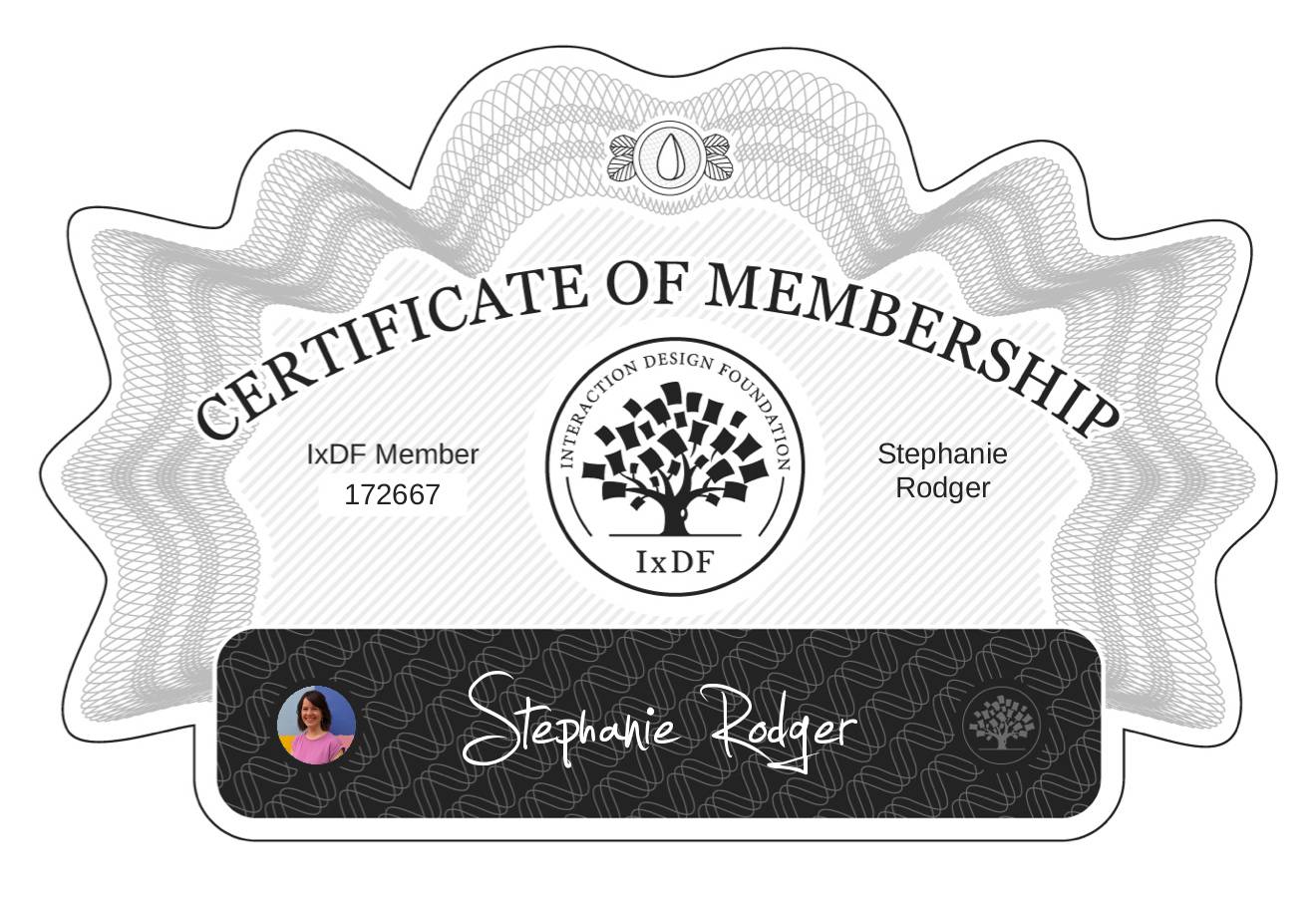 Certificate of Membership – Stephanie Rodger
