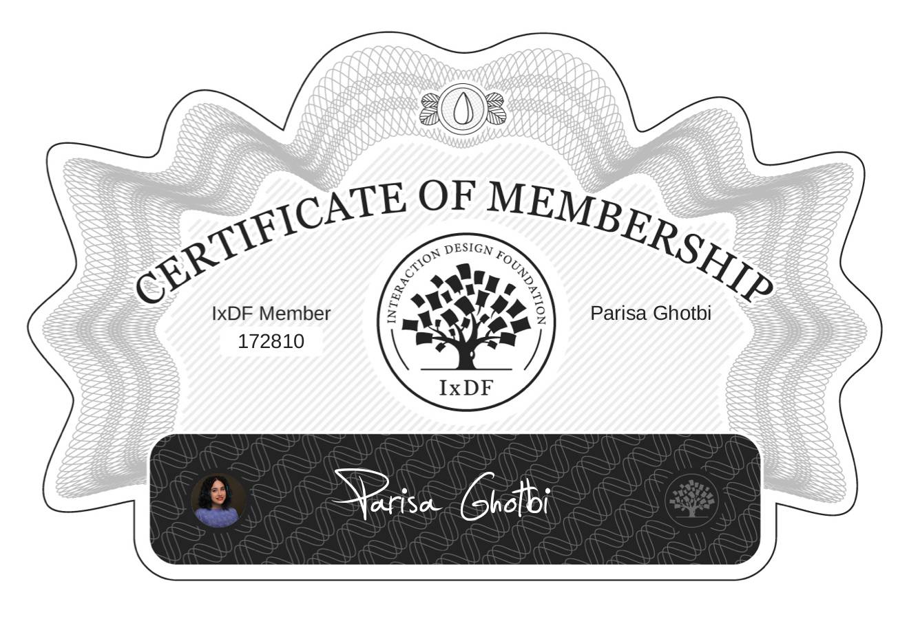 Certificate of Membership – Parisa Ghotbi