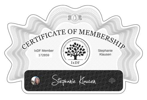 Certificate of Membership – Stephanie Klausen