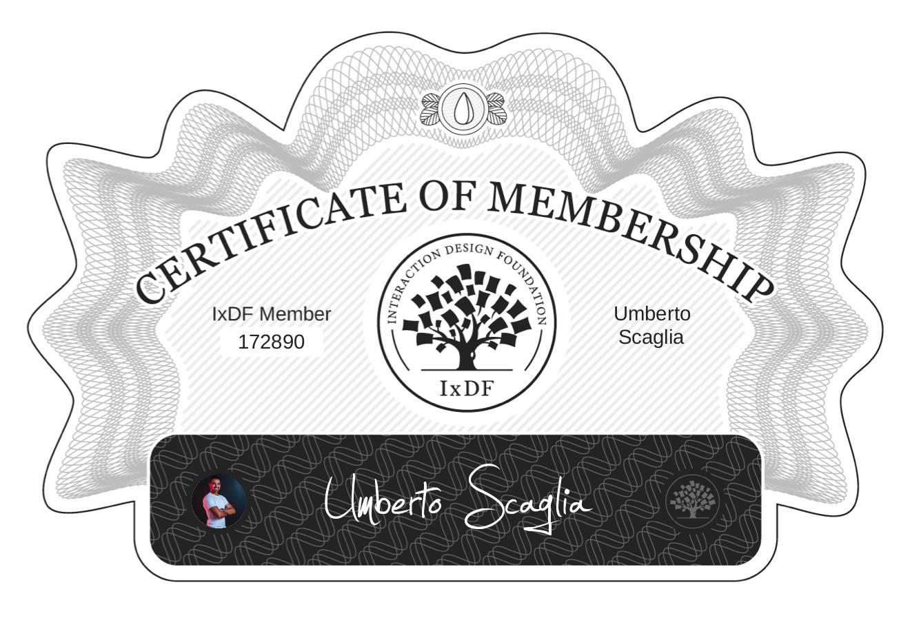 Certificate of Membership – Umberto Scaglia