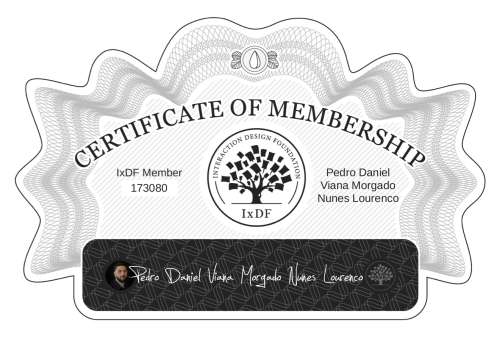 Certificate of Membership – Pedro Daniel Viana Morgado Nunes Lourenço