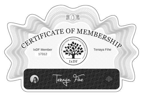 Certificate of Membership – Tenaya Fihe