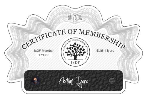 Certificate of Membership – Ebitimi Iyoro