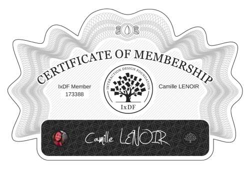Certificate of Membership – Camille LENOIR