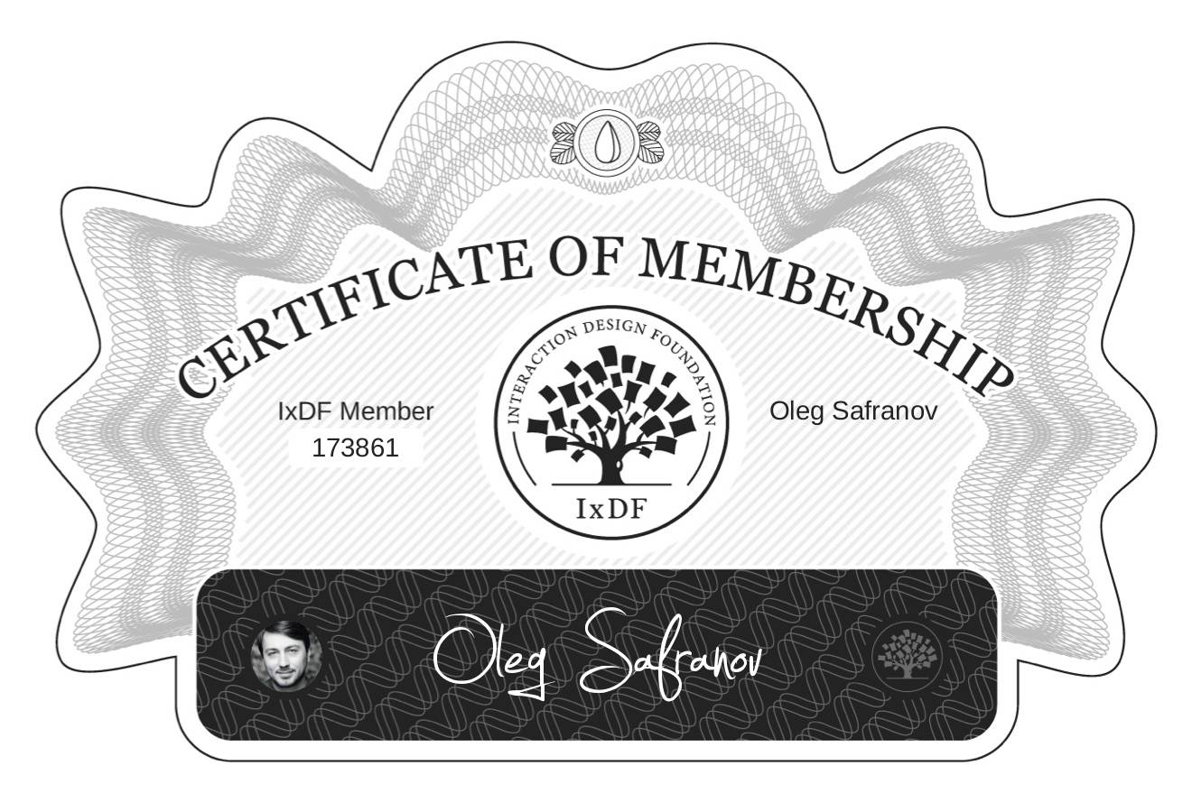 Certificate of Membership – Oleg Safranov