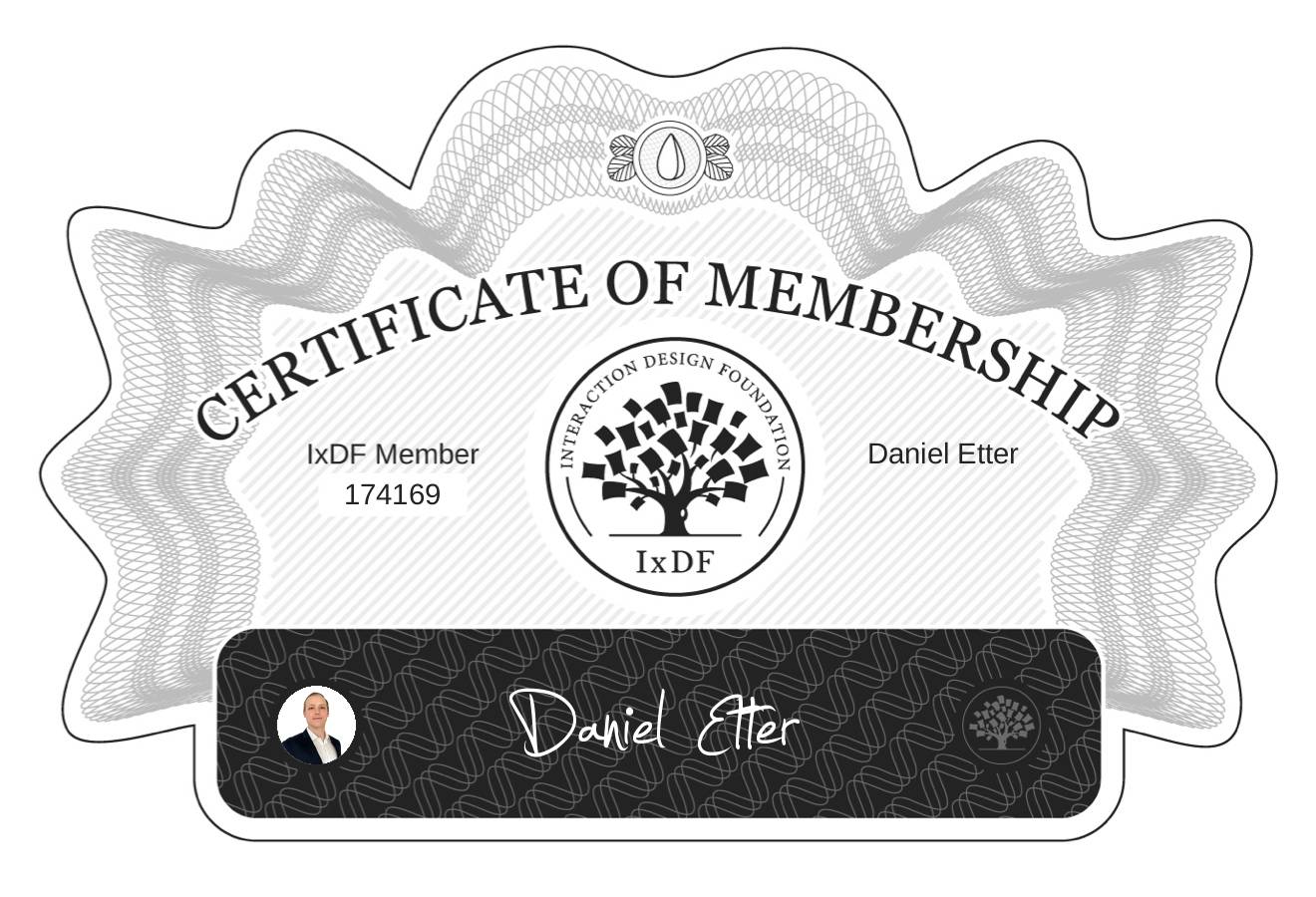 Certificate of Membership – Daniel Etter