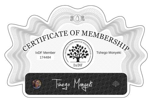 Certificate of Membership – Tshego Monyeki