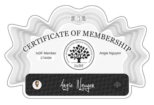 Certificate of Membership – Angie Nguyen