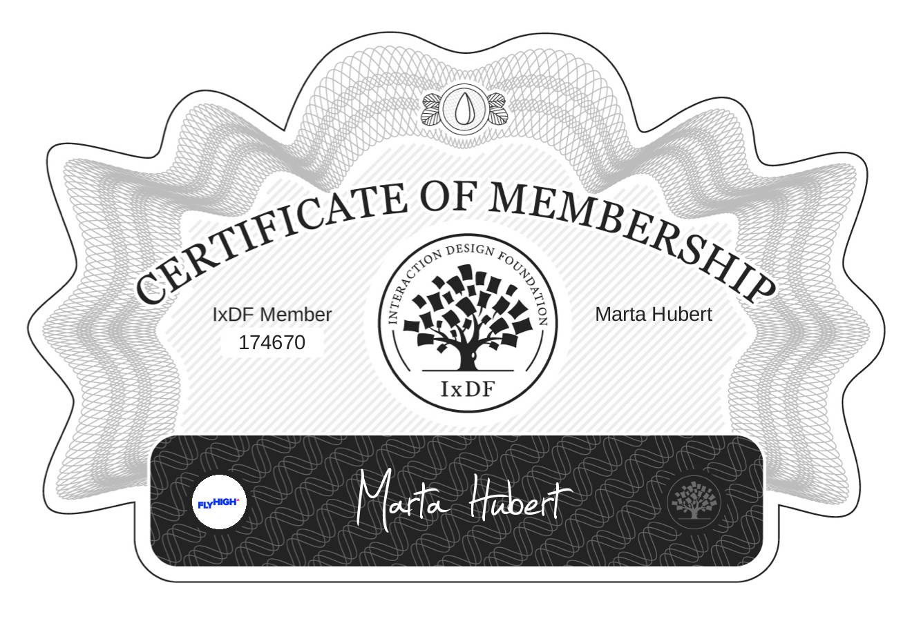 Certificate of Membership – Marta Hubert