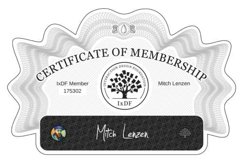 Certificate of Membership – Mitch Lenzen