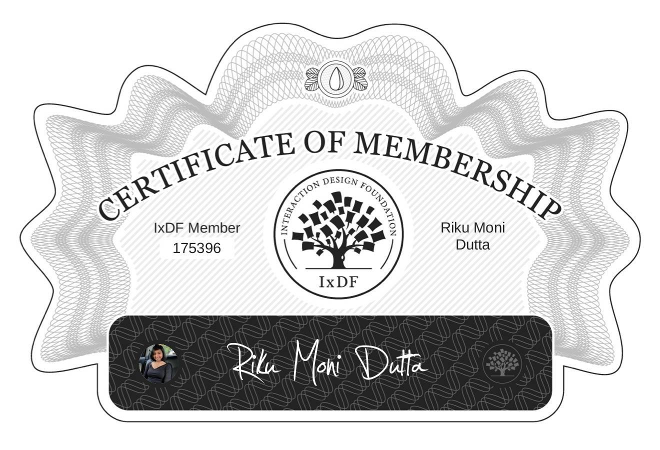 Certificate of Membership – Riku Moni Dutta