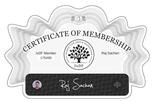 Certificate of Membership – Raj Sachan
