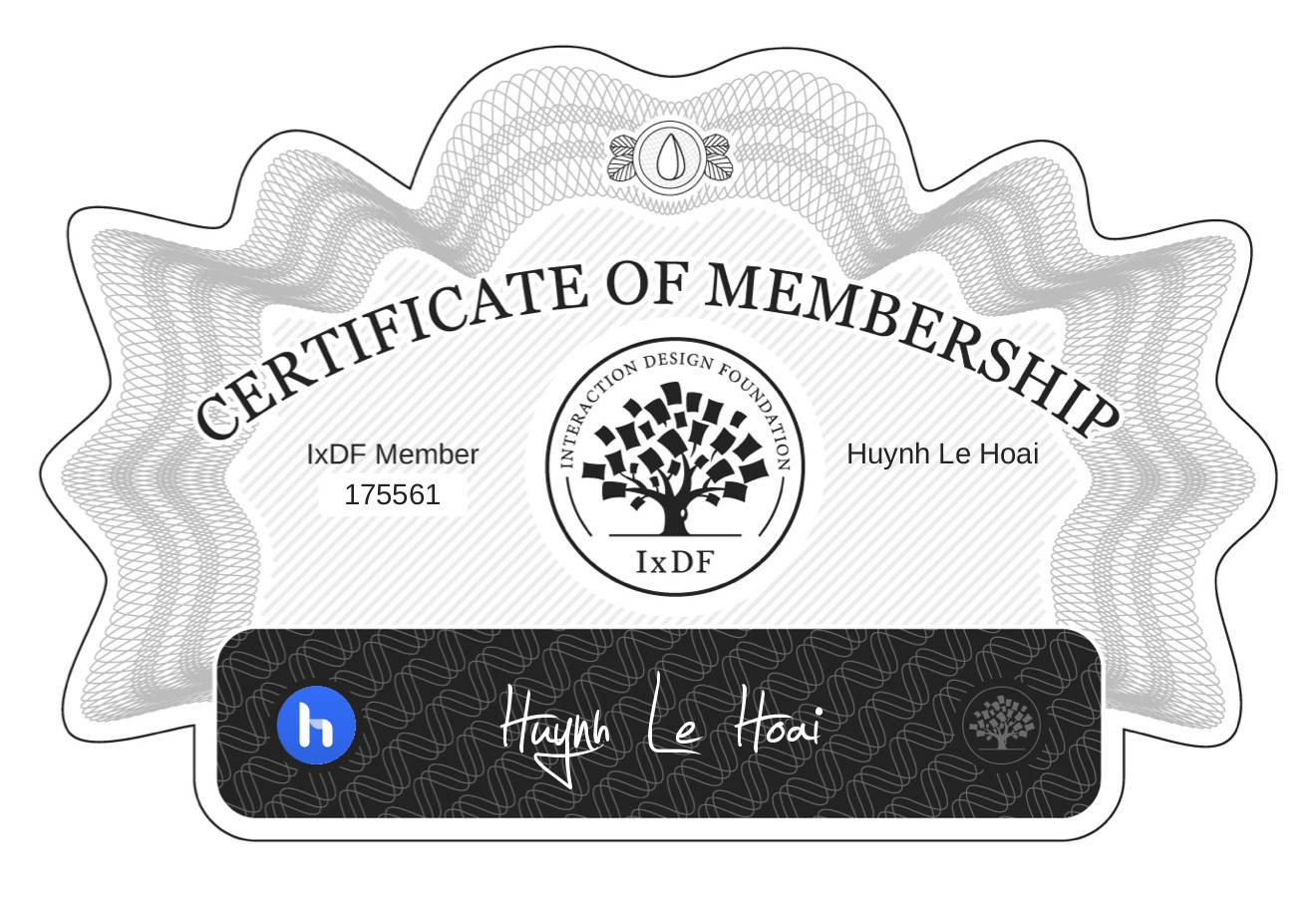 Certificate of Membership – Huỳnh Lê Hoài