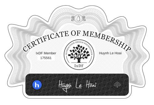 Certificate of Membership – Huỳnh Lê Hoài