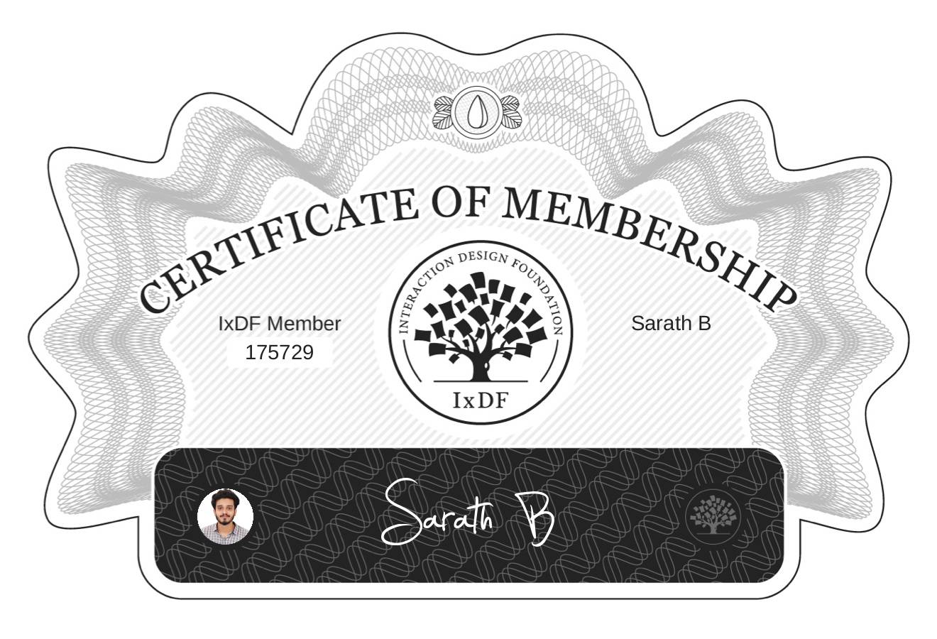Certificate of Membership – Sarath B