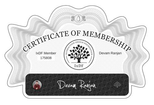 Certificate of Membership – Devam Ranjan