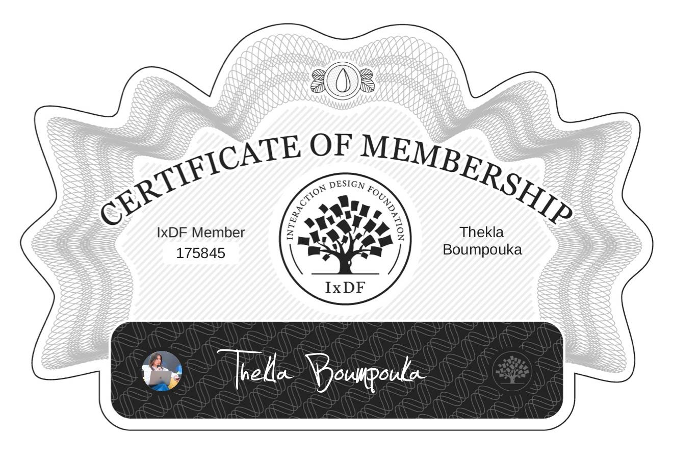 Certificate of Membership – Thekla Boumpouka