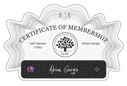 Certificate of Membership – Adrián Giorgio