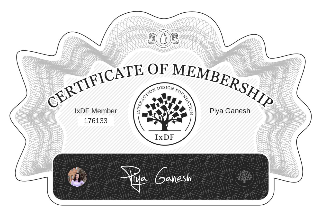 Certificate of Membership – Piya Ganesh
