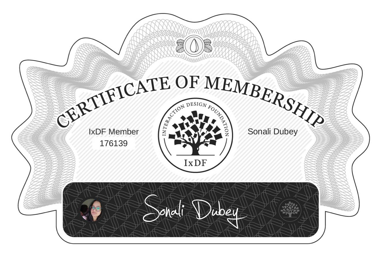 Certificate of Membership – Sonali Dubey