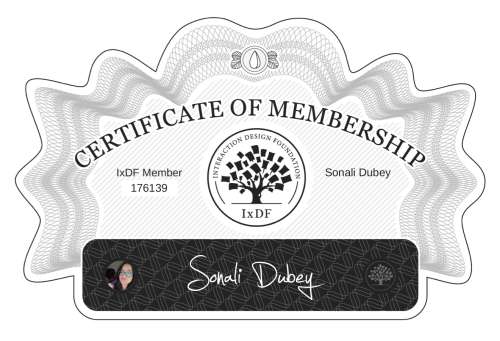 Certificate of Membership – Sonali Dubey