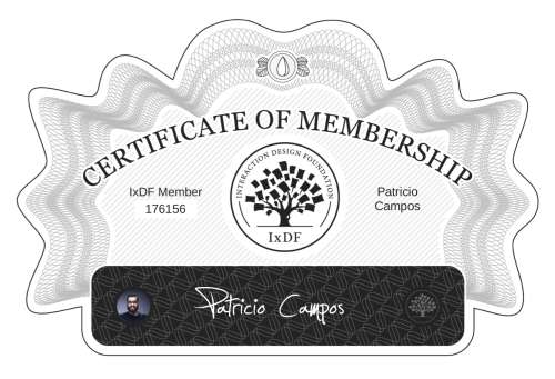 Certificate of Membership – Patricio Campos