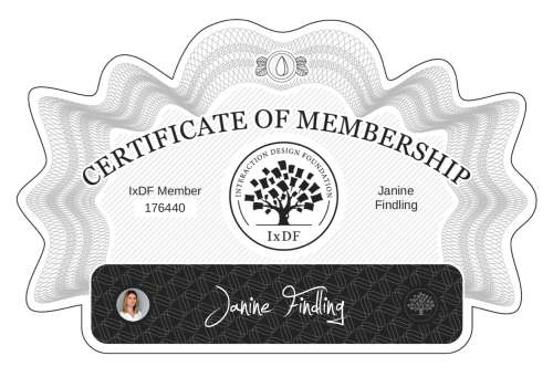 Certificate of Membership – Janine Findling