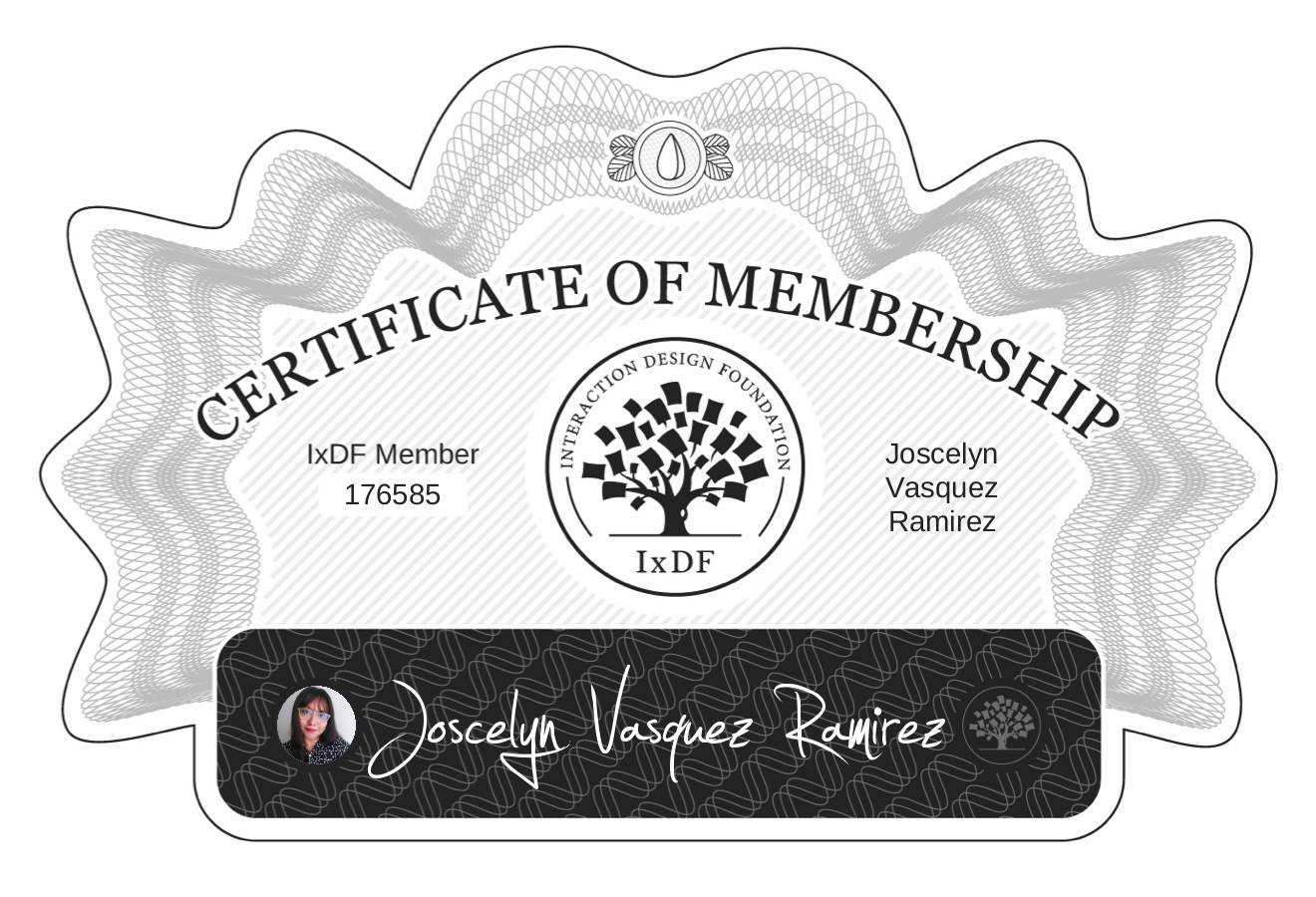 Certificate of Membership – Joscelyn Vásquez Ramírez