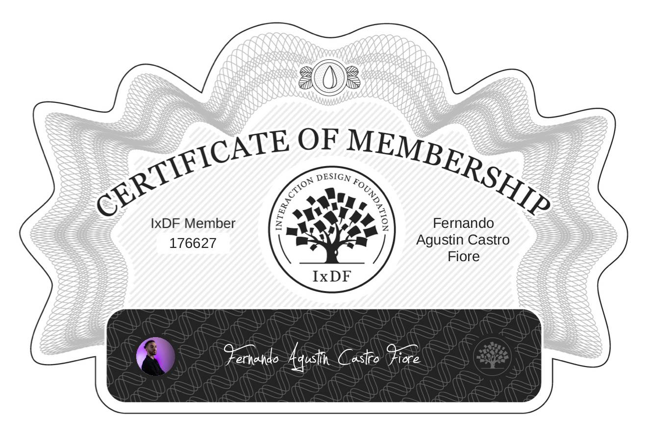Certificate of Membership – Fernando Agustín Castro Fiore