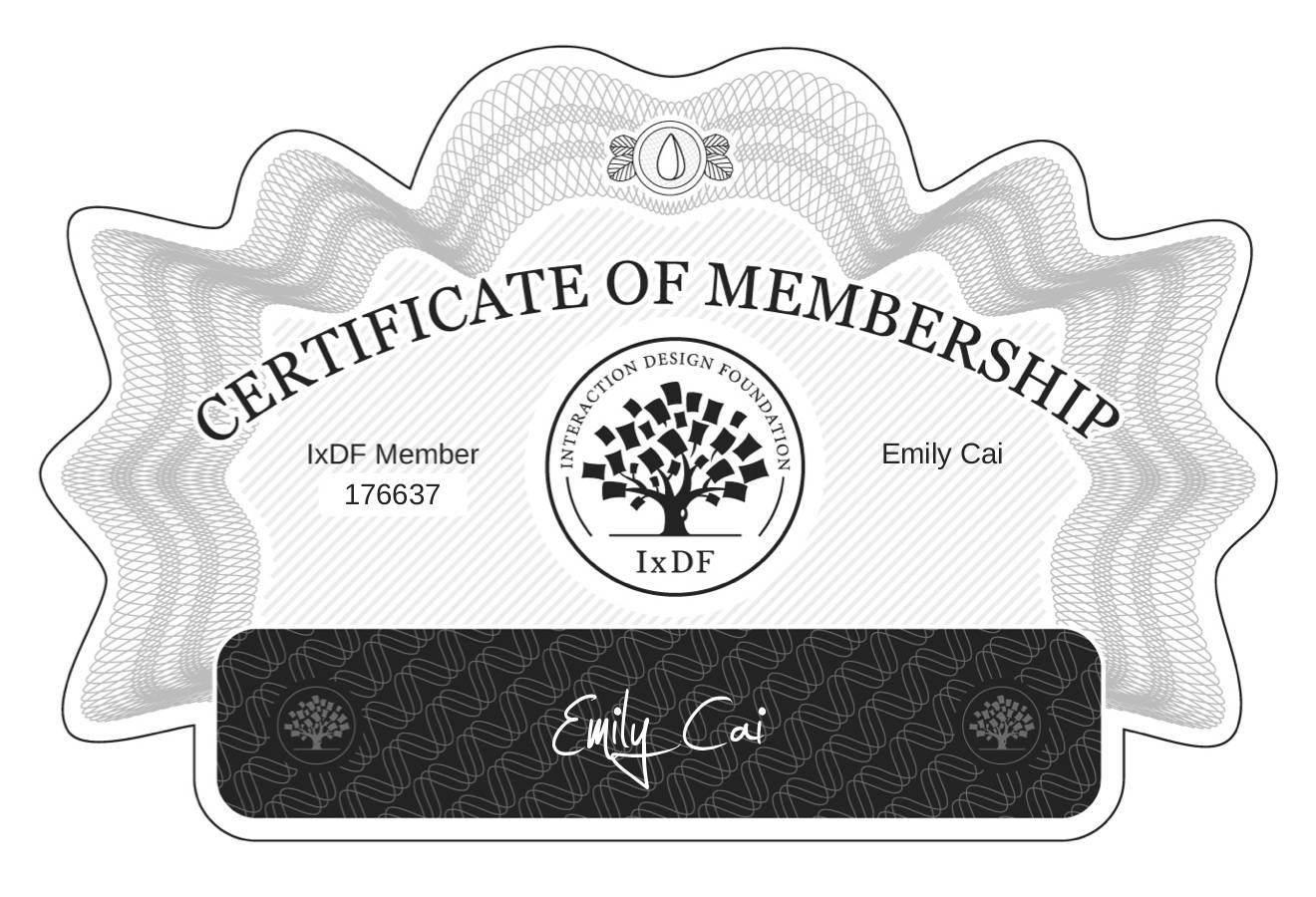 Certificate of Membership – Emily Cai