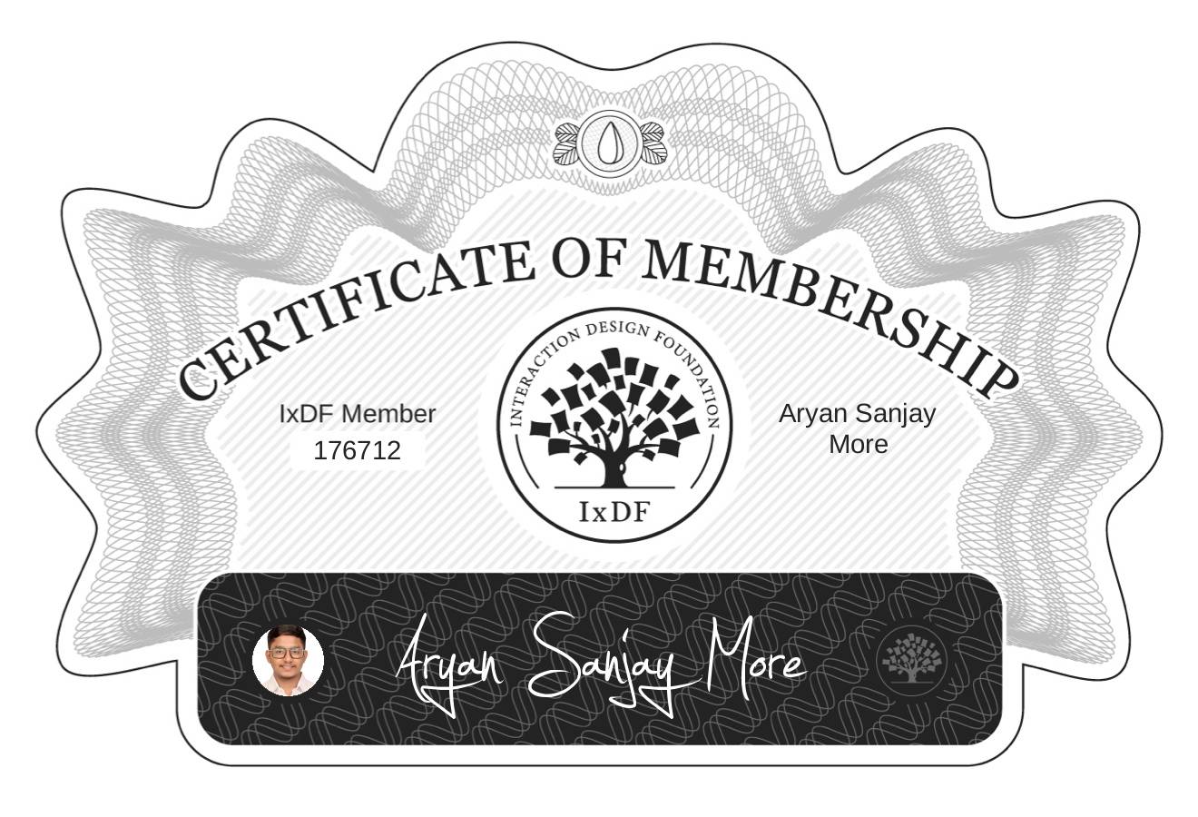 Certificate of Membership – Aryan Sanjay More