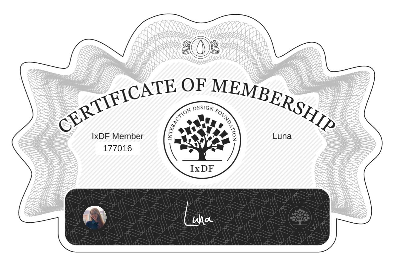 Certificate of Membership – Luna