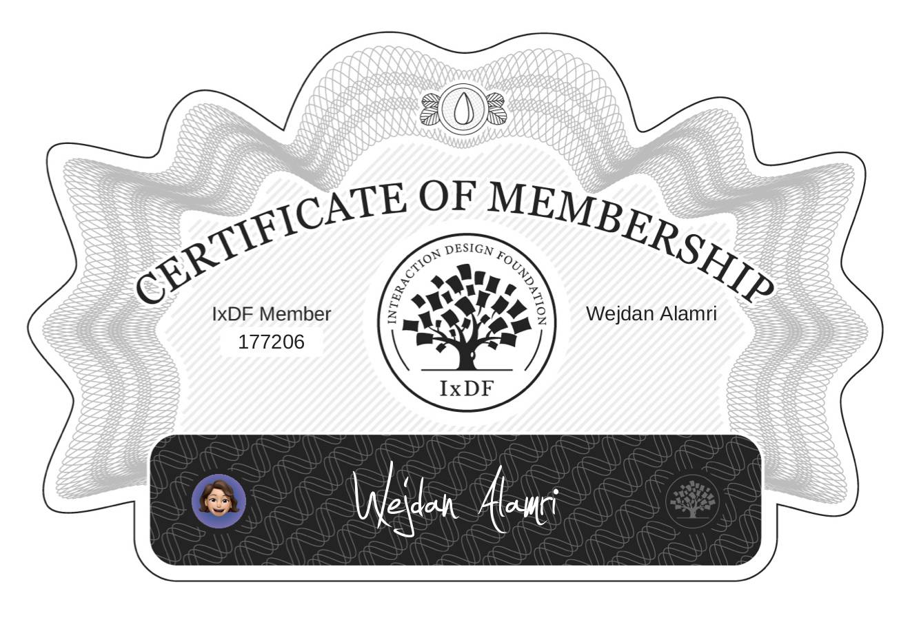 Certificate of Membership – Wejdan Alamri