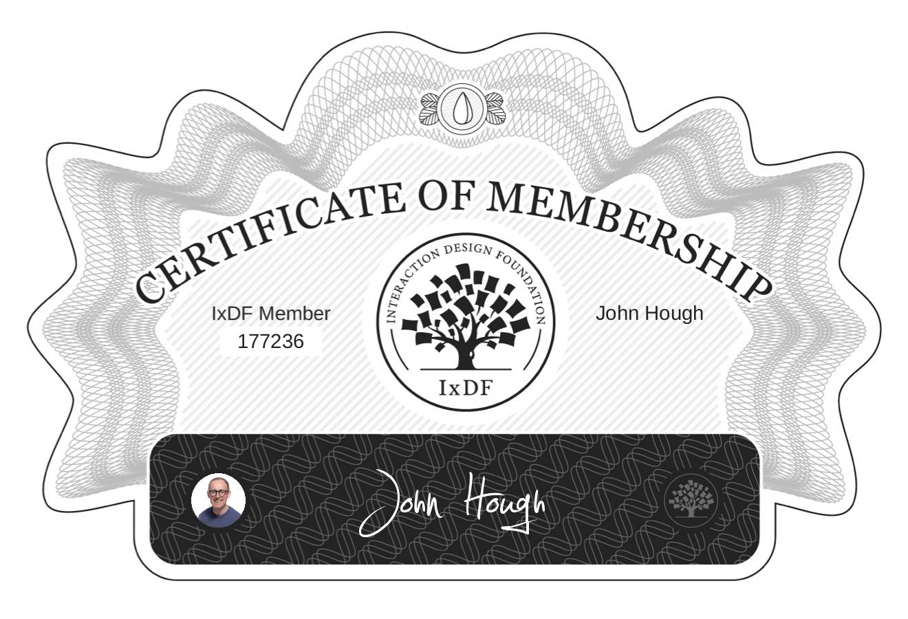 Certificate of Membership – John Hough