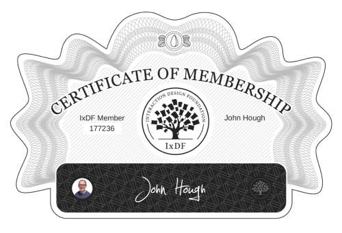 Certificate of Membership – John Hough