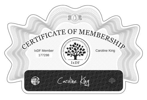 Certificate of Membership – Caroline King