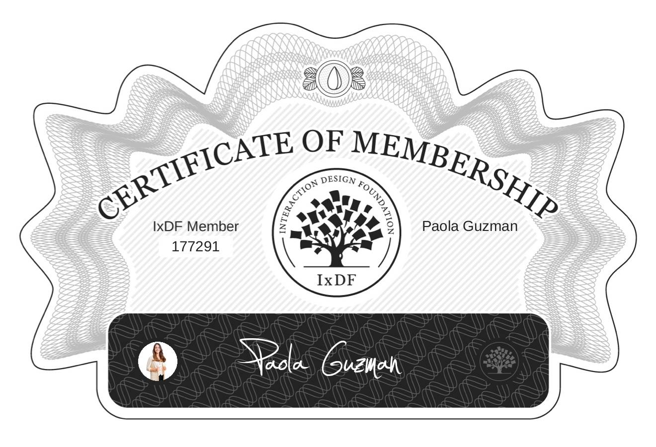Certificate of Membership – Paola Guzmán