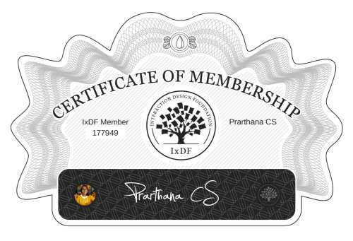 Certificate of Membership – Prarthana CS