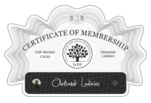 Certificate of Membership – Oleksandr Ladieiev