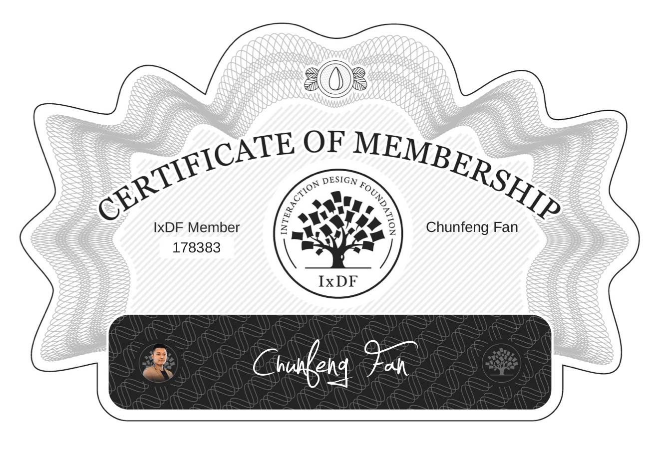 Certificate of Membership – Chunfeng Fan