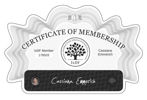 Certificate of Membership – Cassiana Emmerich