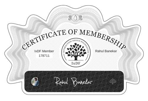 Certificate of Membership – Rahul Banekar