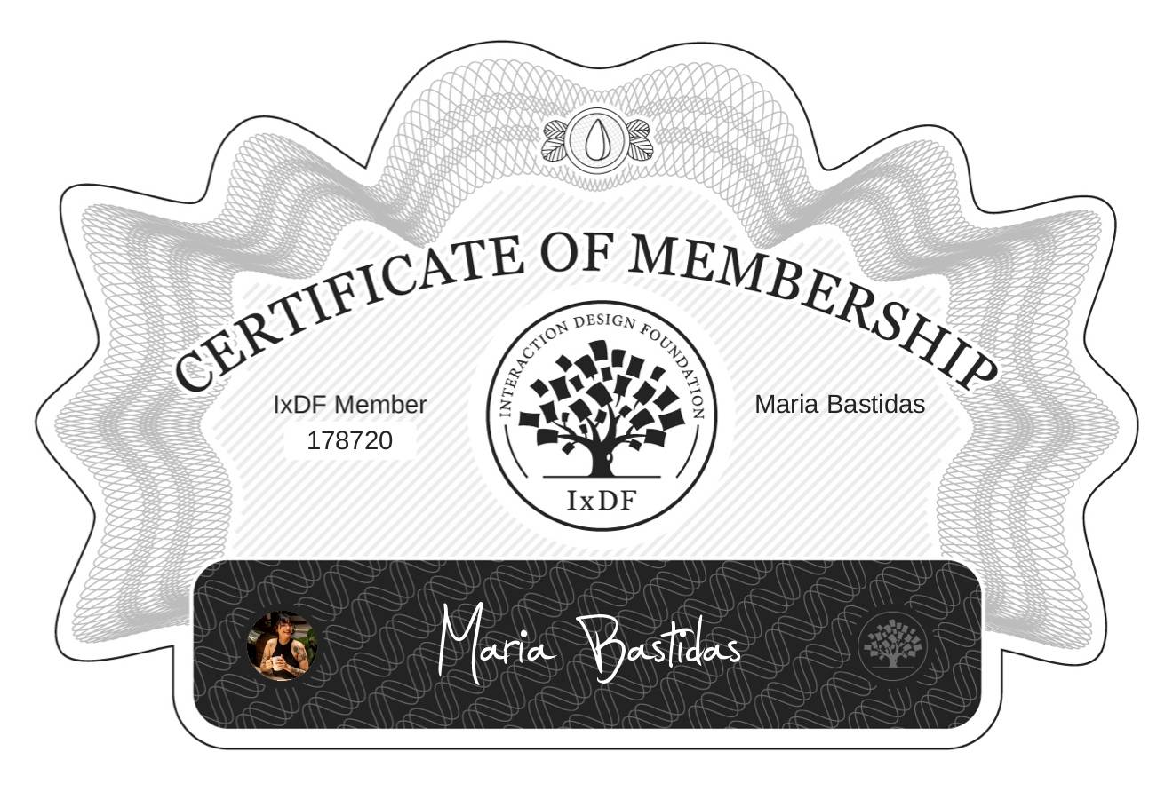 Certificate of Membership – María Bastidas