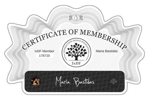 Certificate of Membership – María Bastidas