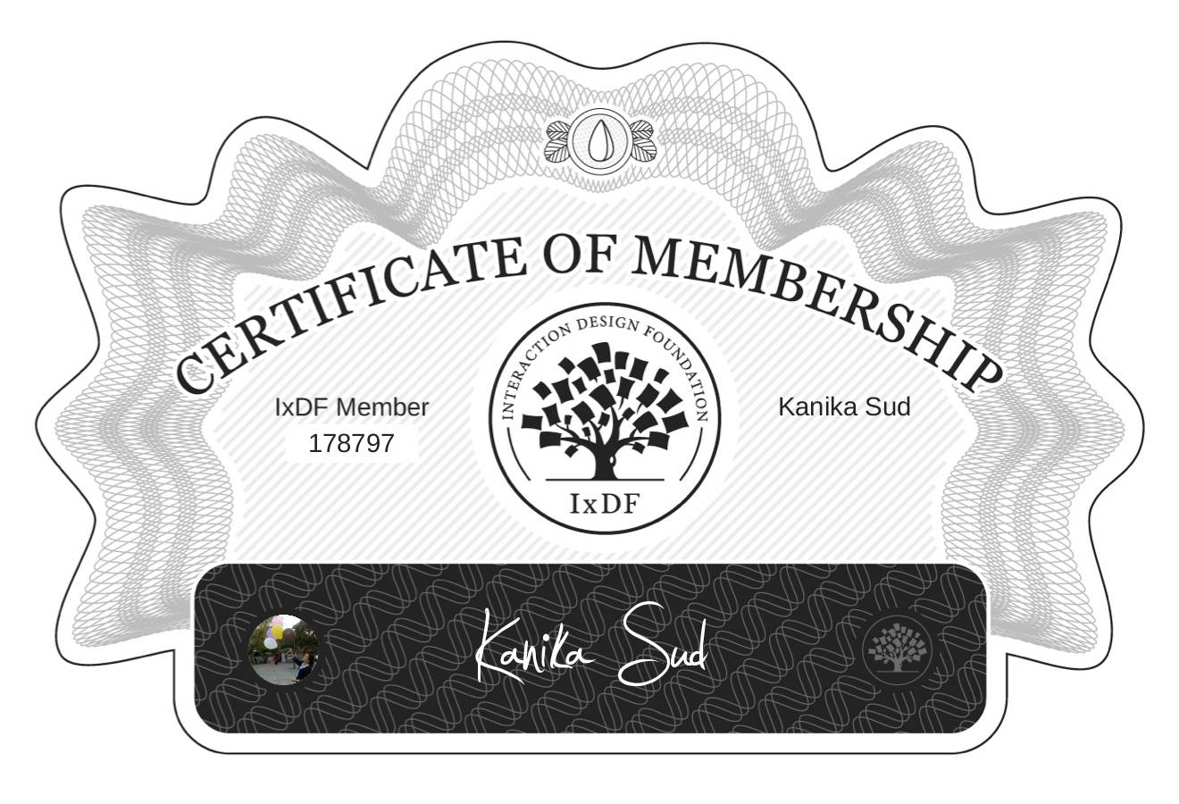 Certificate of Membership – Kanika Sud