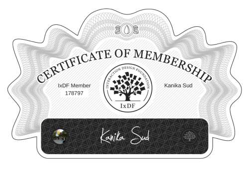 Certificate of Membership – Kanika Sud