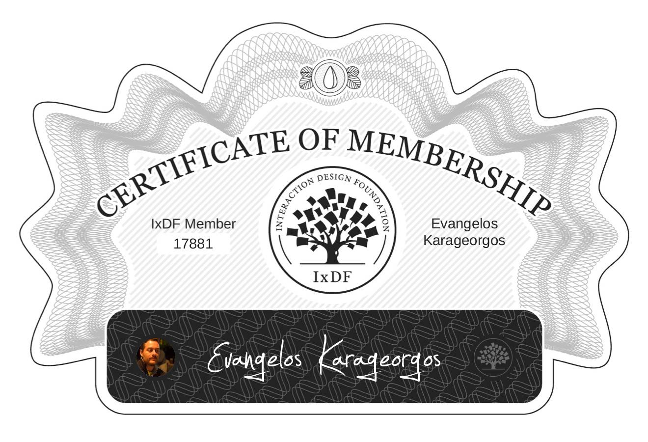 Certificate of Membership – Evangelos Karageorgos