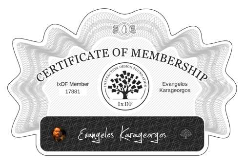 Certificate of Membership – Evangelos Karageorgos
