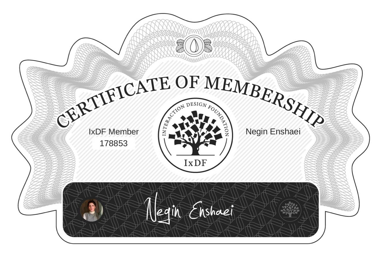 Certificate of Membership – Negin Enshaei