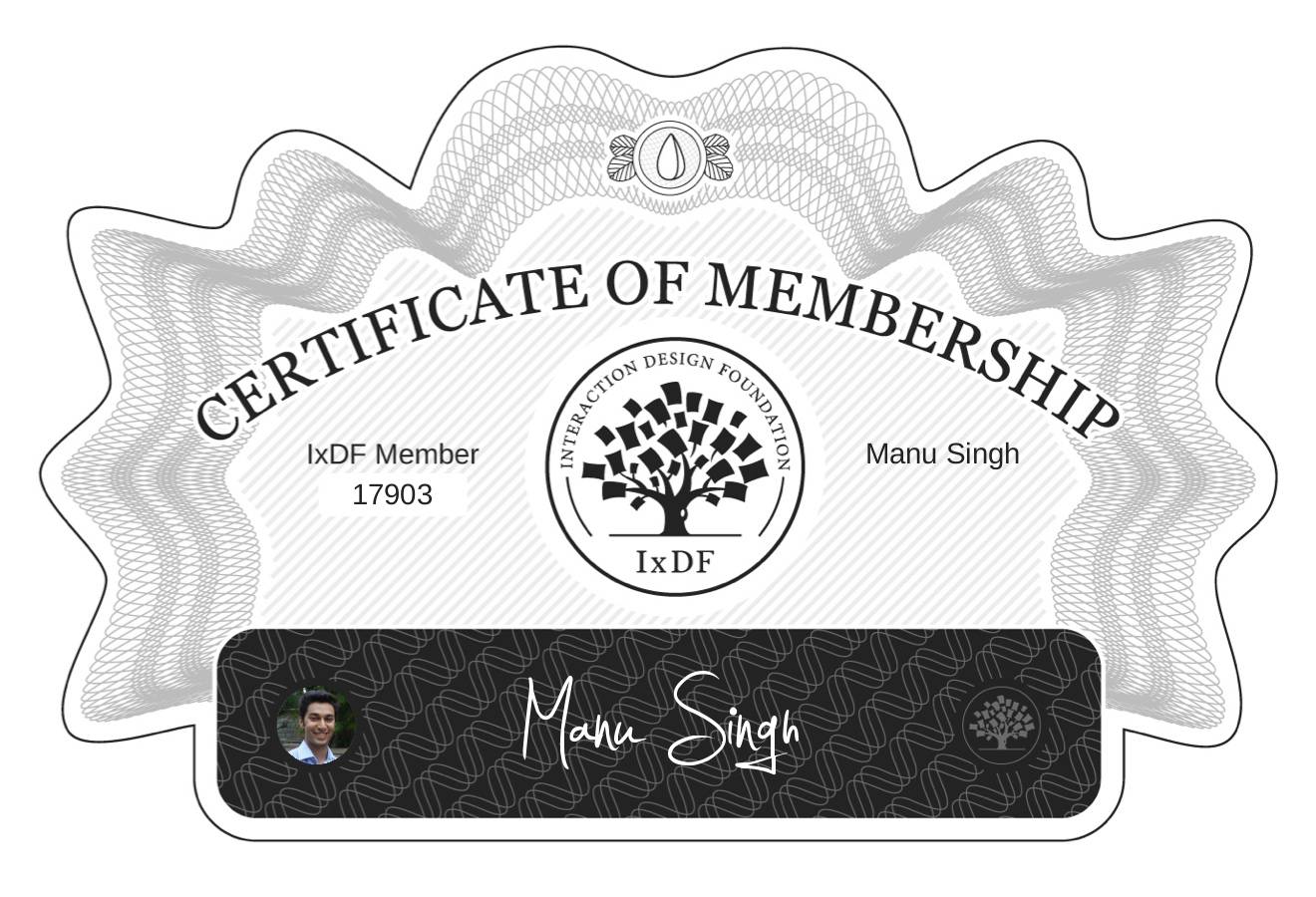 Certificate of Membership – Manu Singh